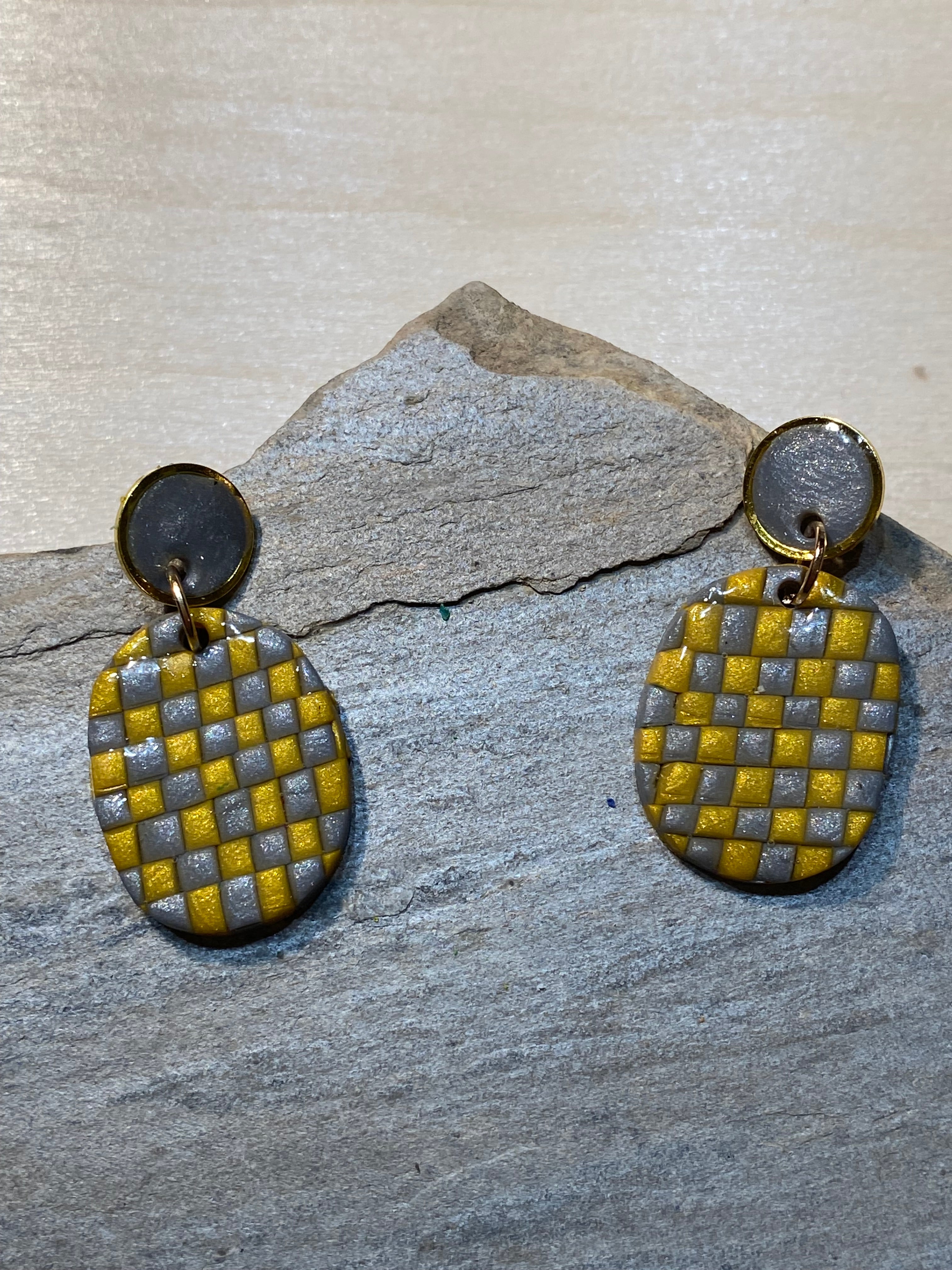 Damier or et argenté